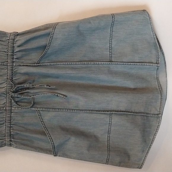 TOMMY BAHAMA Blue Jean Shirt Dress Dep Pockets Drawstring Waist Size Small - Picture 8 of 15